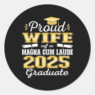 Sticker Rond Fier Femme 2025 Magna Cum Laude Cl 2025 Diplômé