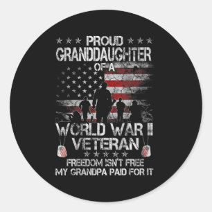 Sticker Rond Fier Femme Grandgirl D'Un Vétérinaire 2ème guerre