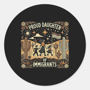 Sticker Rond Fier Fille Des Immigrants Mexicains