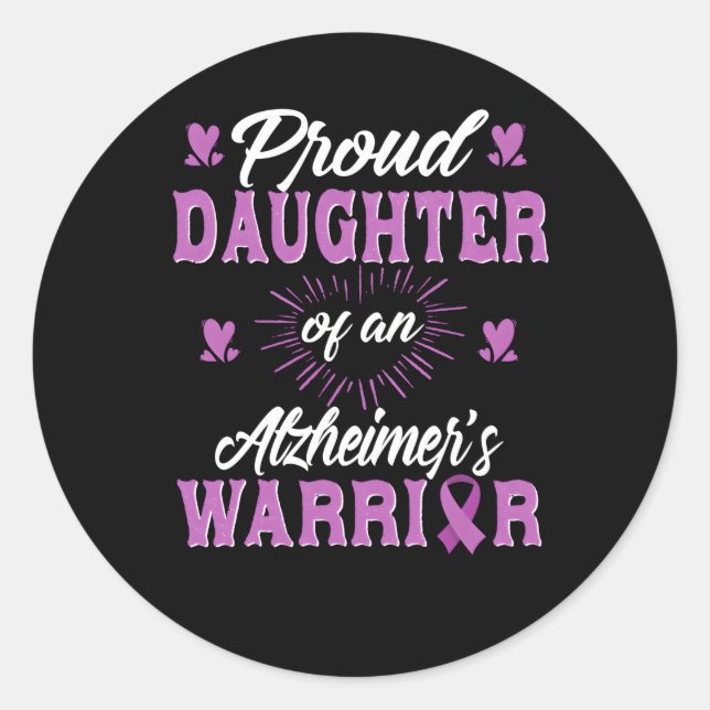 Sticker Rond Fier Fille D'Une Sensibilisation Au Guerrier D'Alz (Devant)