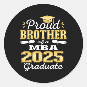 Sticker Rond Fier Frère De Cl De 2025 M Famille Graduate Gradua