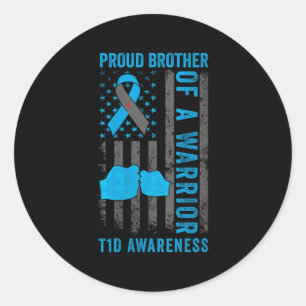 Sticker Rond Fier Frère D'Un Guerrier T1D Type 1 Diabe