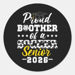 Sticker Rond Fier frère d'un senior de football 2026 Cadeaux de