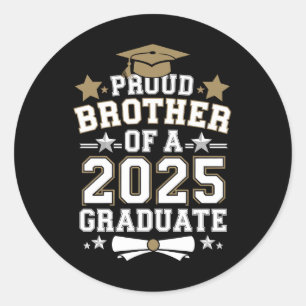 Sticker Rond Fier frère d'une famille de diplômés de 2025 pour