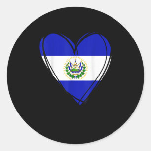Sticker Rond Fier garçon salvadorien Mon salut Drapeau du Salva