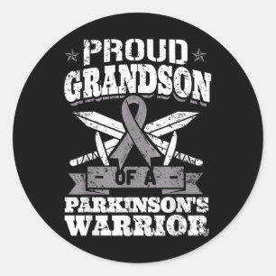 Sticker Rond Fier Grand-Fils D'Un Parkinsons Guerrier Décerceur