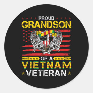 Sticker Rond Fier Grand-Fils D'Un Vétérinaire Du Vietnam