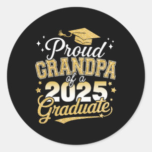 Sticker Rond Fier Grand-Père D'Un Cl De 2025 Gradué De Deuxième