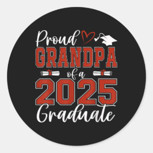 Sticker Rond Fier Grand-Père D'Un Cl De 2025 Gradué De Deuxième