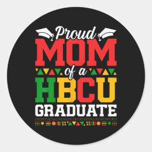 Sticker Rond Fier Hbcu Gradué Maman Africaine Américaine Noir S
