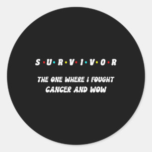 Sticker Rond Fier Je Survivante Respiration Peau Poumon Colon T