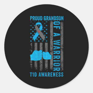Sticker Rond Fier Jeune Fille Fille D'Un Guerrier T1D Type 1 Di