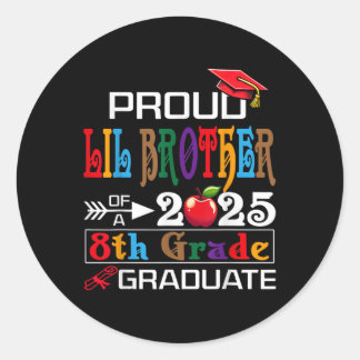Sticker Rond Fier Lil Frère D'Un Cl De 2025 8E Gradua