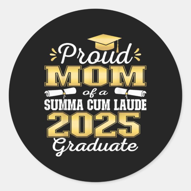 Sticker Rond Fier Maman 2025 Summa Cum Laude Cl 2025 Graduate (Devant)
