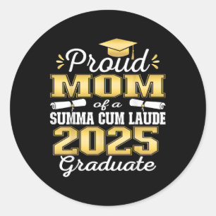 Sticker Rond Fier Maman 2025 Summa Cum Laude Cl 2025 Graduate