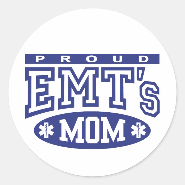 Sticker Rond Fier maman d'EMT (Devant)