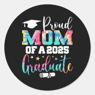 Sticker Rond Fier Maman D'Un Diplômé 2025 Cl Graduation Senior