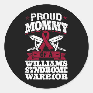 Sticker Rond Fier Maman D'Un Guerrier Du Syndrome Williams