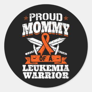 Sticker Rond Fier Maman D'Une Leucémie Guerrier Maman Sensibili