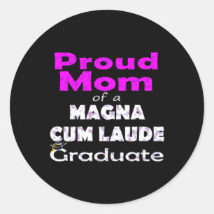 Sticker Rond Fier Maman Senior Magna Cum Laude Cl De Diplômé