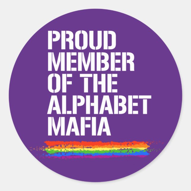 Sticker Rond FIER MEMBRE DU T-shirt ALPHABET MAFIA (Devant)