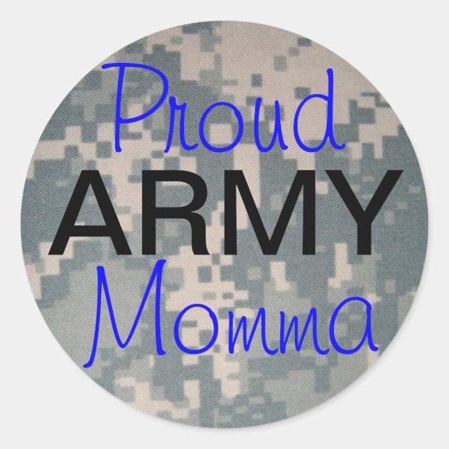 Sticker Rond Fier Momma de l'armée (Devant)
