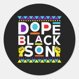 Sticker Rond Fier noir fils afro fierté famille appariement noi