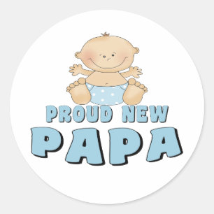 Sticker Rond FIER NOUVEAU Papa Boy
