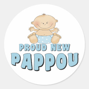 Sticker Rond FIER NOUVEAU Pappou Garçon