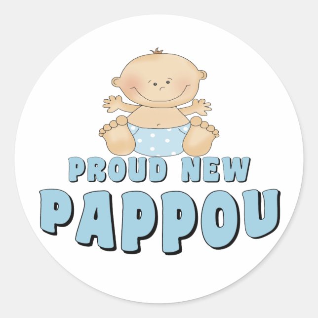 Sticker Rond FIER NOUVEAU Pappou Garçon (Devant)