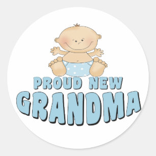 Sticker Rond FIER NOUVEAU T-shirt grand-mère