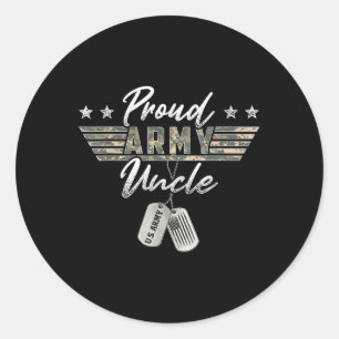 Sticker Rond Fier oncle de l'armée américaine vétéran militaire