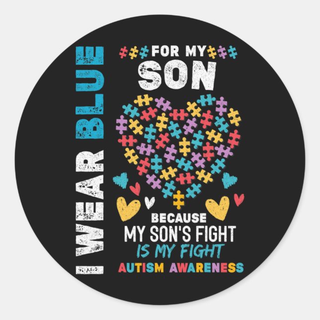 Sticker Rond Fier papa autiste (Devant)