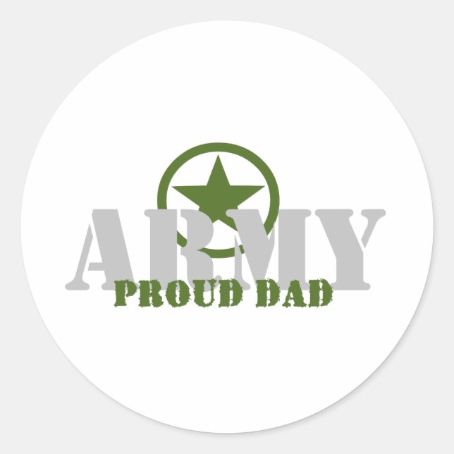 Sticker Rond Fier papa de l'armée (Devant)