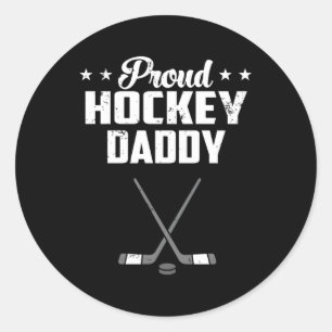 Sticker Rond Fier papa Fête des pères de hockey de hockey