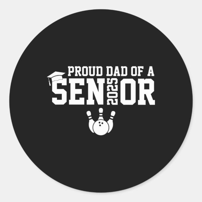 Sticker Rond Fier Papa Senior 2025 Bowling Player Cl De 2025 (Devant)