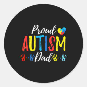 Sticker Rond Fier papa Sensibilisation sur l'autisme famille ma
