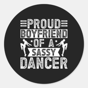 Sticker Rond Fier Petit-Ami D'Une Danse Petit-Ami Danse Boyfri