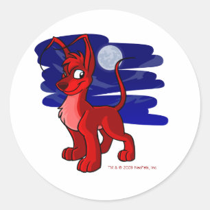 Sticker Rond Fier rouge Gelert par lune