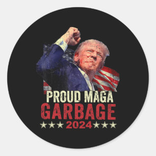 Sticker Rond Fier supporter de l'énorme détritus Trump 11 