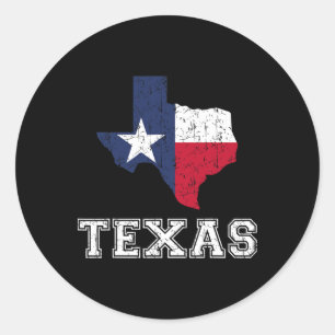 Sticker Rond Fier Texan Patriote Américain Drapeau États-Unis V