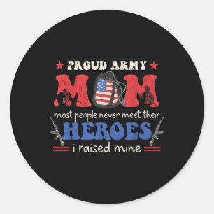 Sticker Rond Fier Vétérinaire de l'Armée Maman J'Ai Élevé Mes H