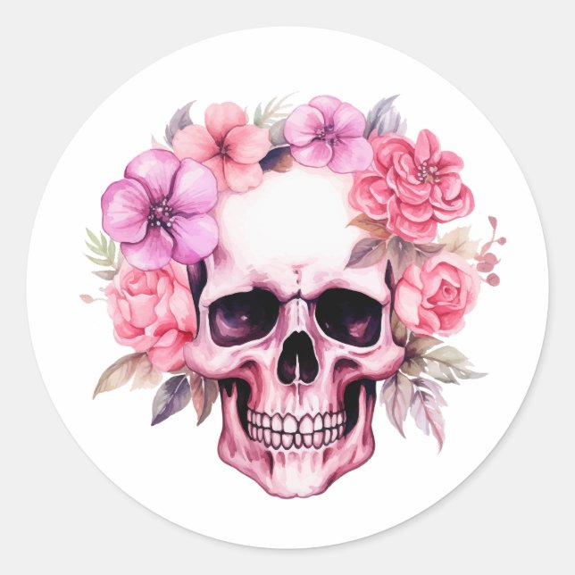 Sticker Rond Fierce et Floral (Devant)