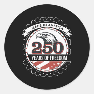 Sticker Rond Fière Amérique 250e anniversaire Grunge Usa Juille