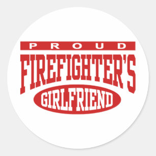 Sticker Rond Fière amie du pompier