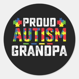 Sticker Rond Fière Autisme Grandpa Sensibilisation Famille Auti