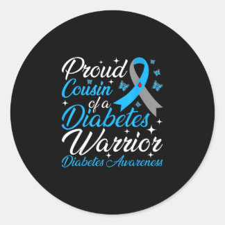 Sticker Rond Fière cousine d'un guerrier de la sensibilisation 