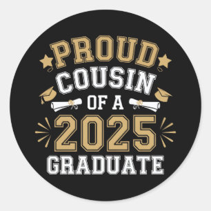 Sticker Rond Fière Cousine D'une Promotion De Diplômés De La Fa
