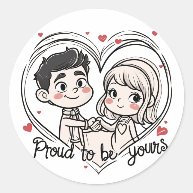 Sticker Rond Fière de t'appartenir amour (Devant)