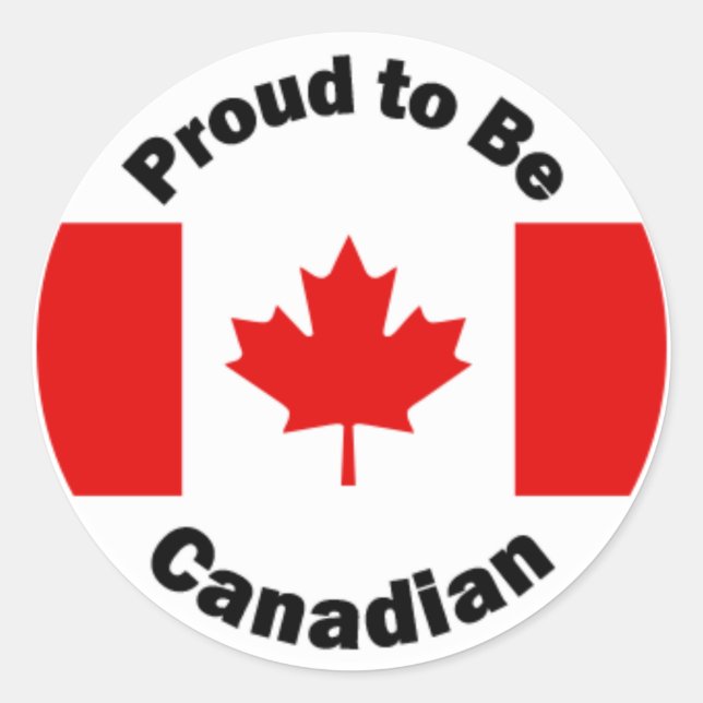 Sticker Rond Fière d'être canadienne (Devant)